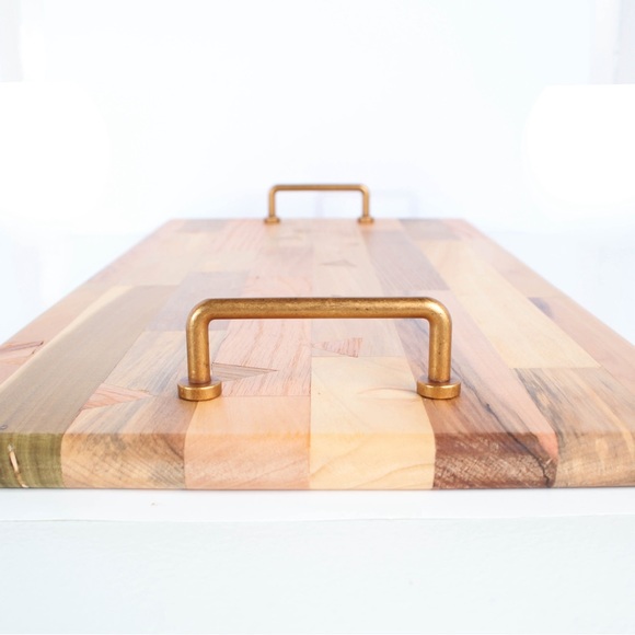 Patchwork Charcuterie Cheese Board Serving Decorative Tray Handcrafted 20X10 - Picture 6 of 7